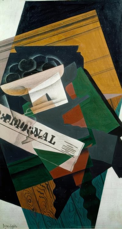 Naturaleza muerta con periódico de Juan Gris